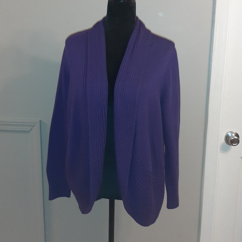 Purple cardigan